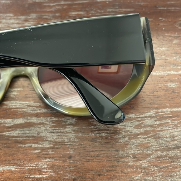 Morgenthal Frederic’s New York  black Sunglasses with olive green swirl interior main image 5